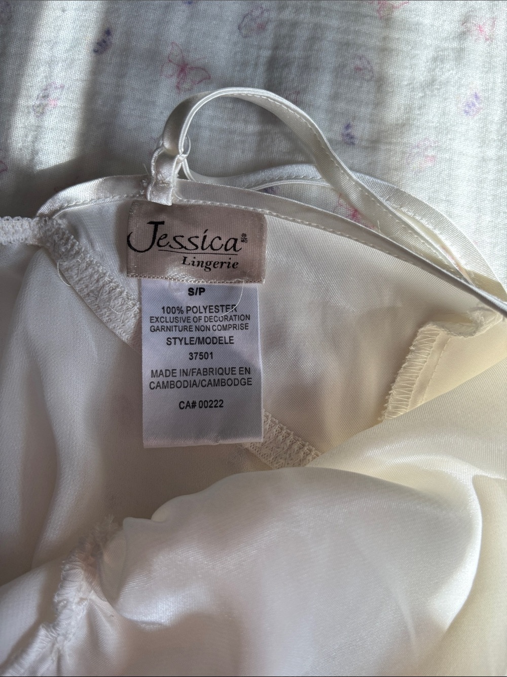 Vintage Ivory Sheer Satin & Chiffon Floral Embroidered Slip Dress - Picture 2 of 2